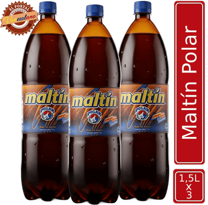 Pack de 3 Maltín Polar familiar 1.5 litros venezolana, disponible en Colombia