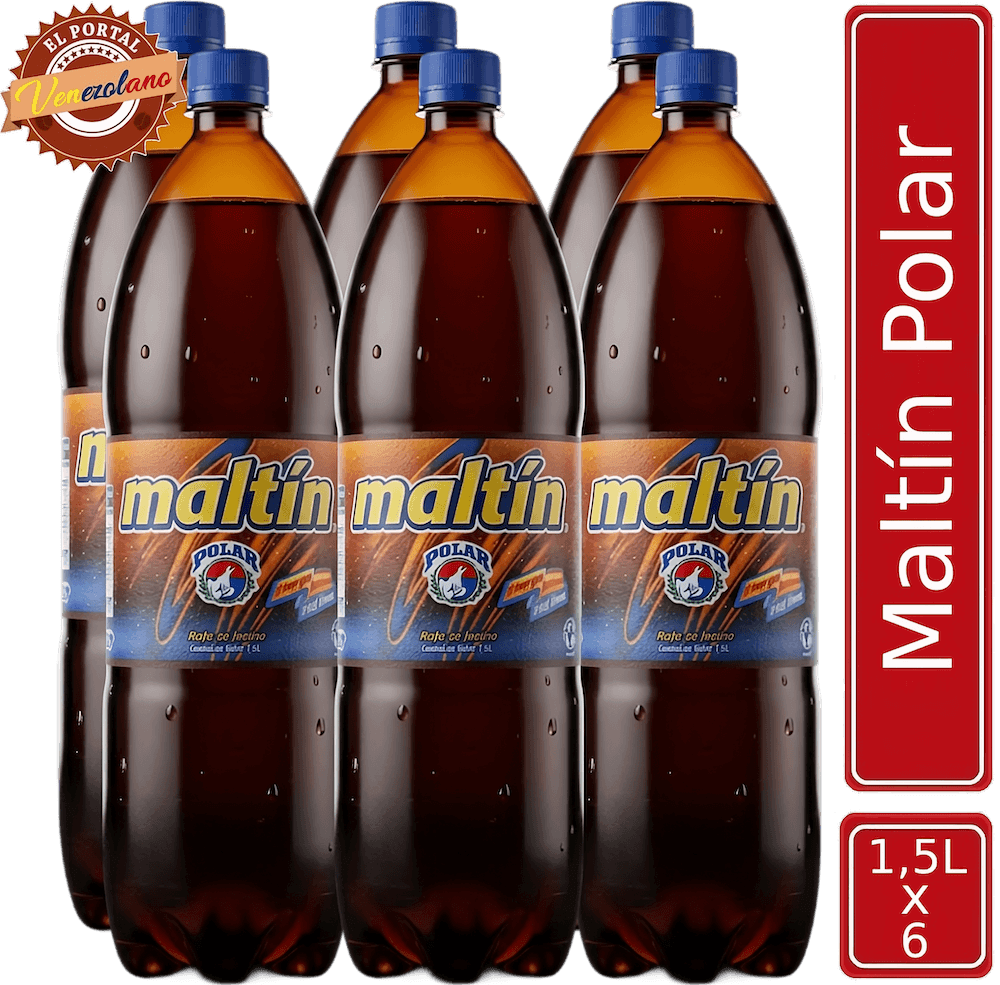 Pack de 6 Maltín Polar familiar 1.5 litros venezolana, disponible en Colombia