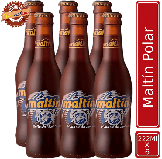 Maltín Polar Botella 222ml Venezolana Original x  6 Unidades