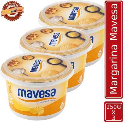 Pack de 3 Mantequilla Mavesa 250g venezolana, disponible en Colombia