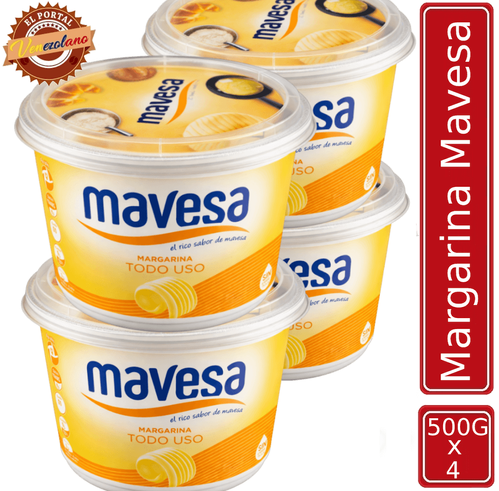 Pack de 4 Mantequilla Mavesa 500g venezolana, disponible en Colombia