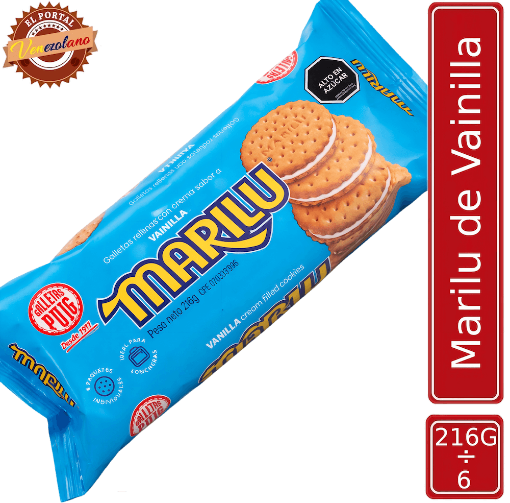 Galletas Marilú de vainilla Puig venezolanas, disponible en Colombia