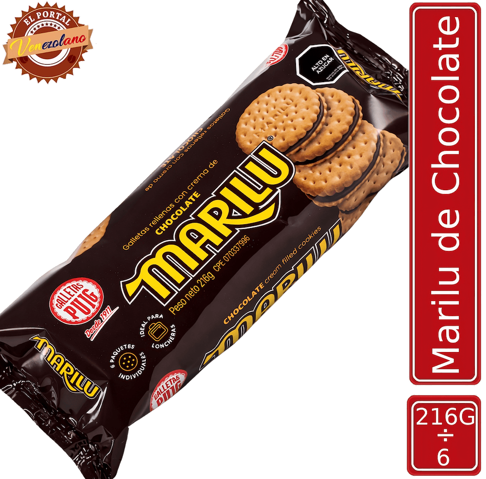 Galletas Marilú de chocolate Puig venezolanas, disponible en Colombia