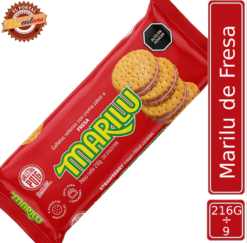 Galletas Marilú de fresa Puig venezolanas, disponible en Colombia