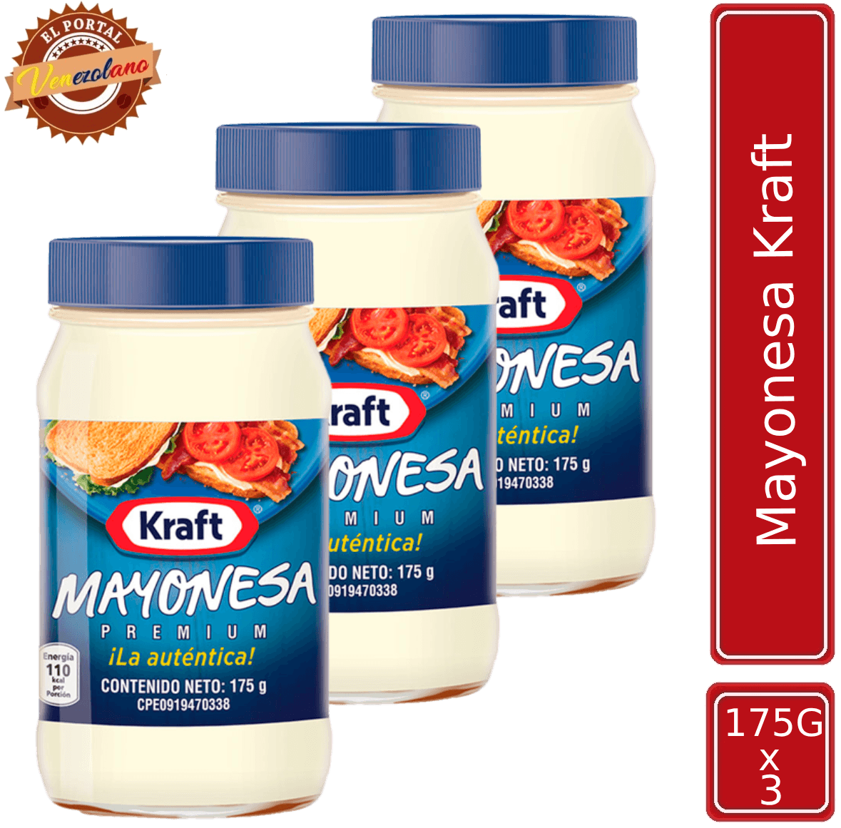 Mayonesa Kraft 175Gr Venezuela x 3