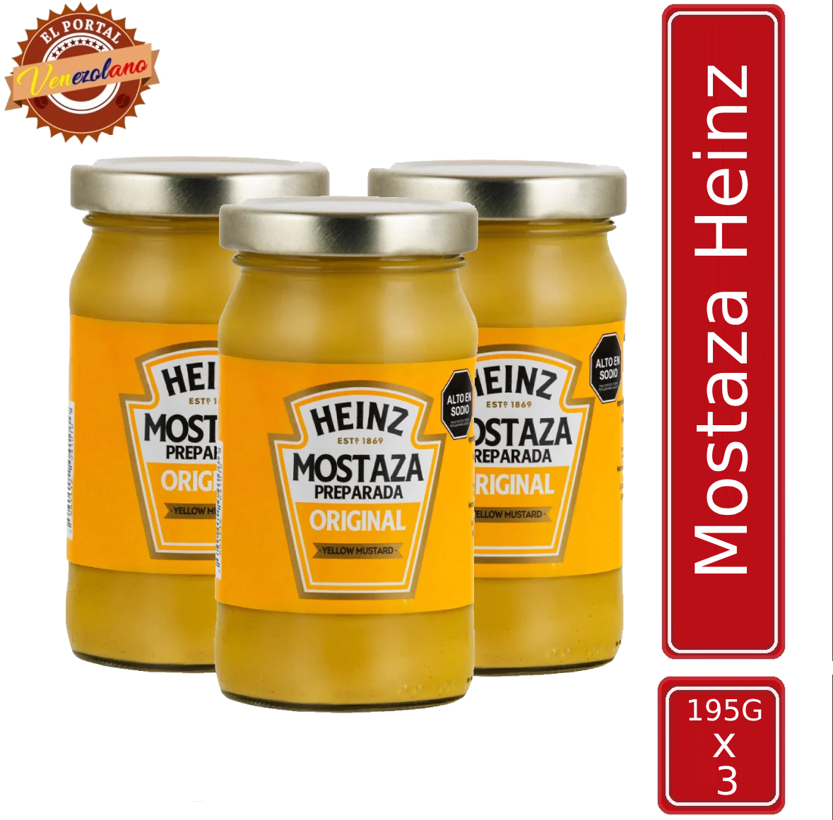 Pack de 3 mostaza Heinz 195g venezolana, disponible en Colombia