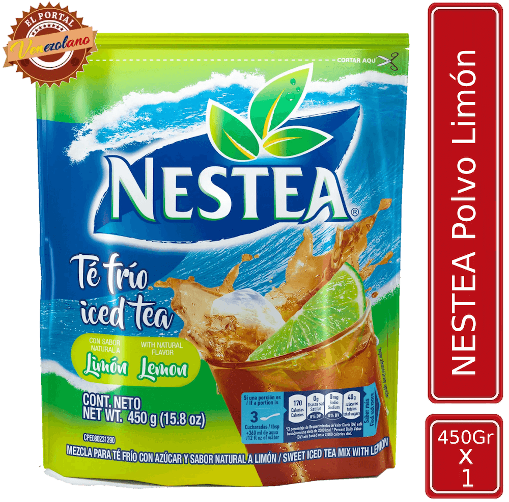 Nestea en polvo sabor limón 450g venezolano, disponible en Colombia