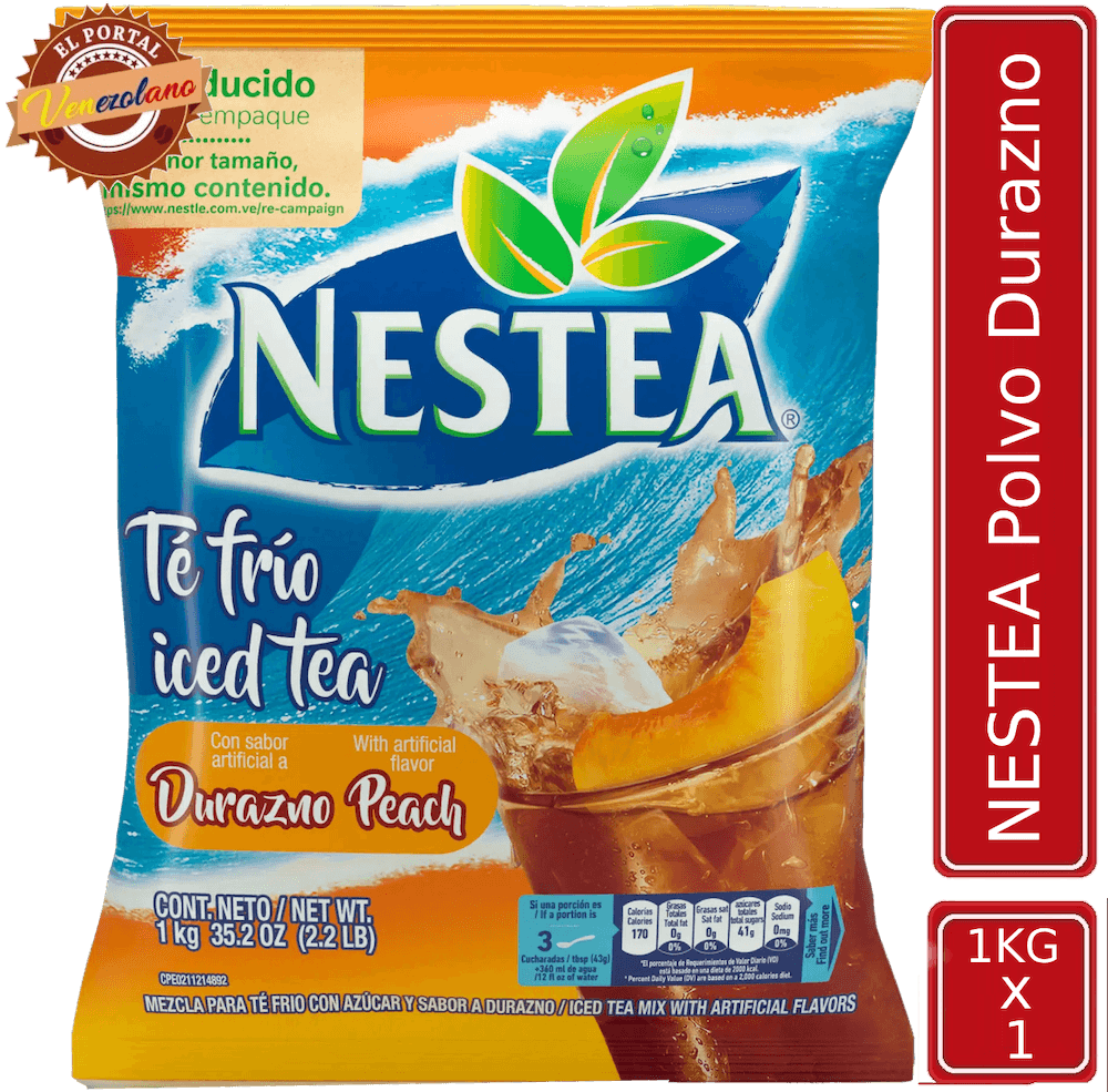 Nestea en polvo sabor durazno 1.000g venezolano, disponible en Colombia