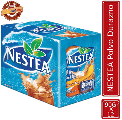 Pack de 12 Nestea en polvo sabor durazno 90g venezolano, disponible en Colombia