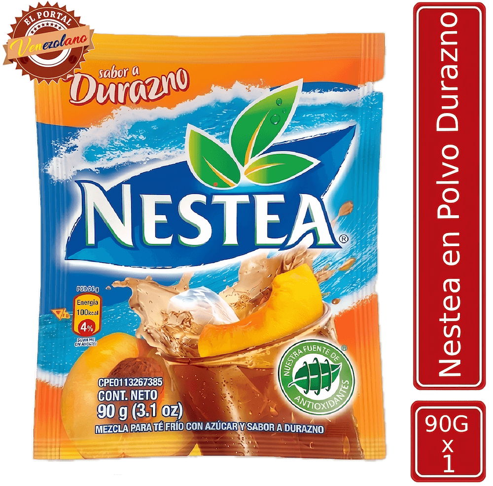 Nestea en polvo sabor durazno 90g venezolano, disponible en Colombia