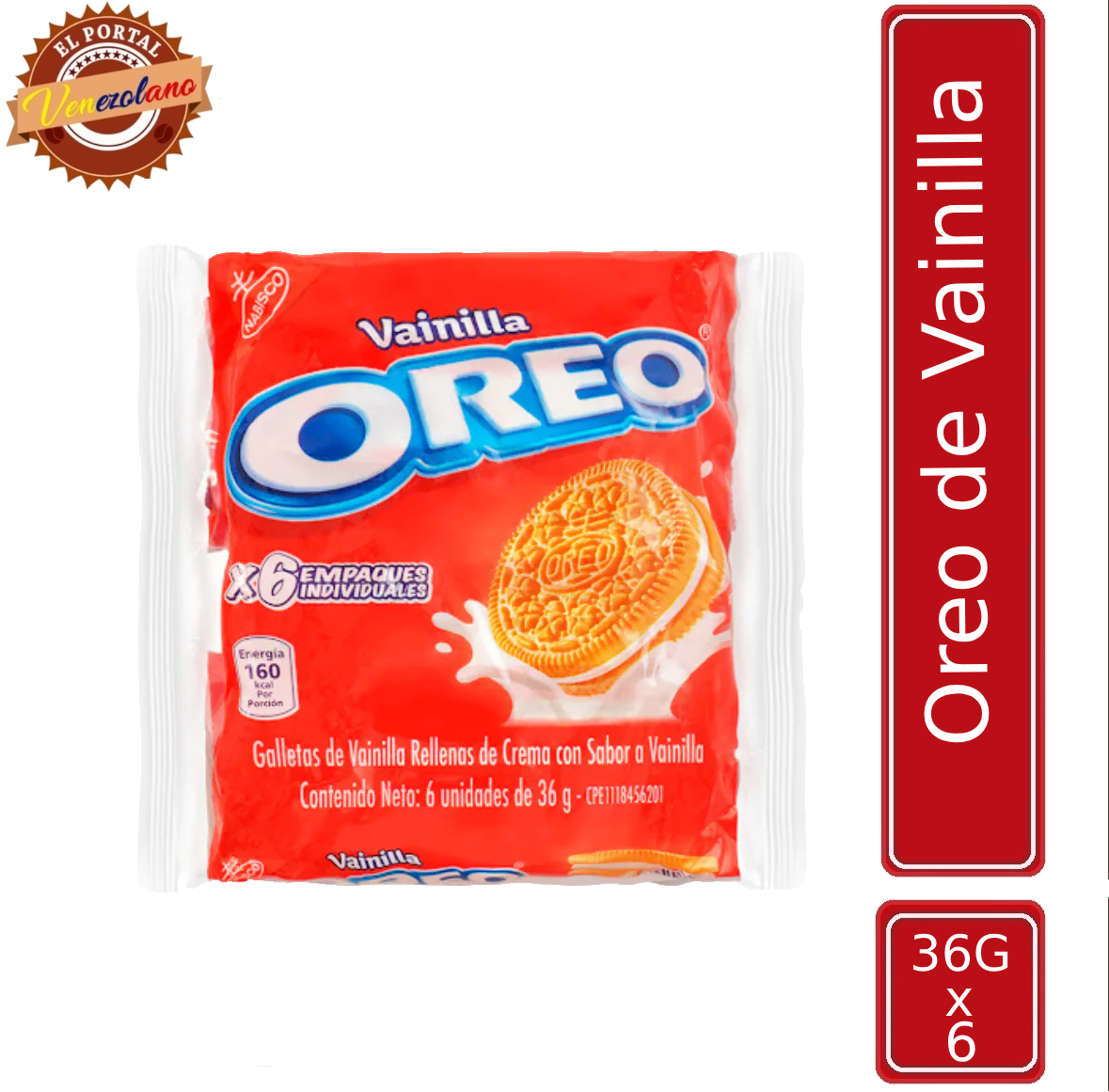 Galletas Oreo Vainilla Pequeñas Venezuela x 6
