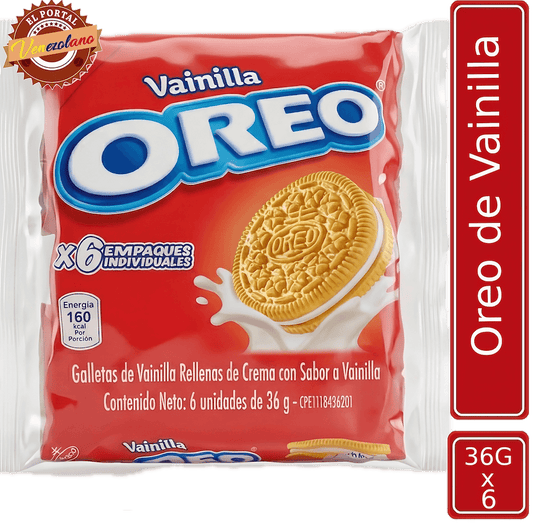Galletas Oreo Vainilla Pequeñas Venezuela Paquete x 6