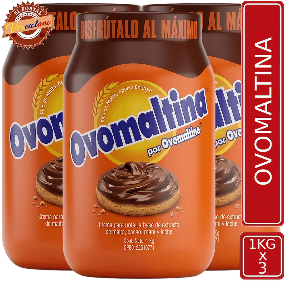 Pack de 3 Ovomaltina 1.000g venezolana, disponible en Colombia