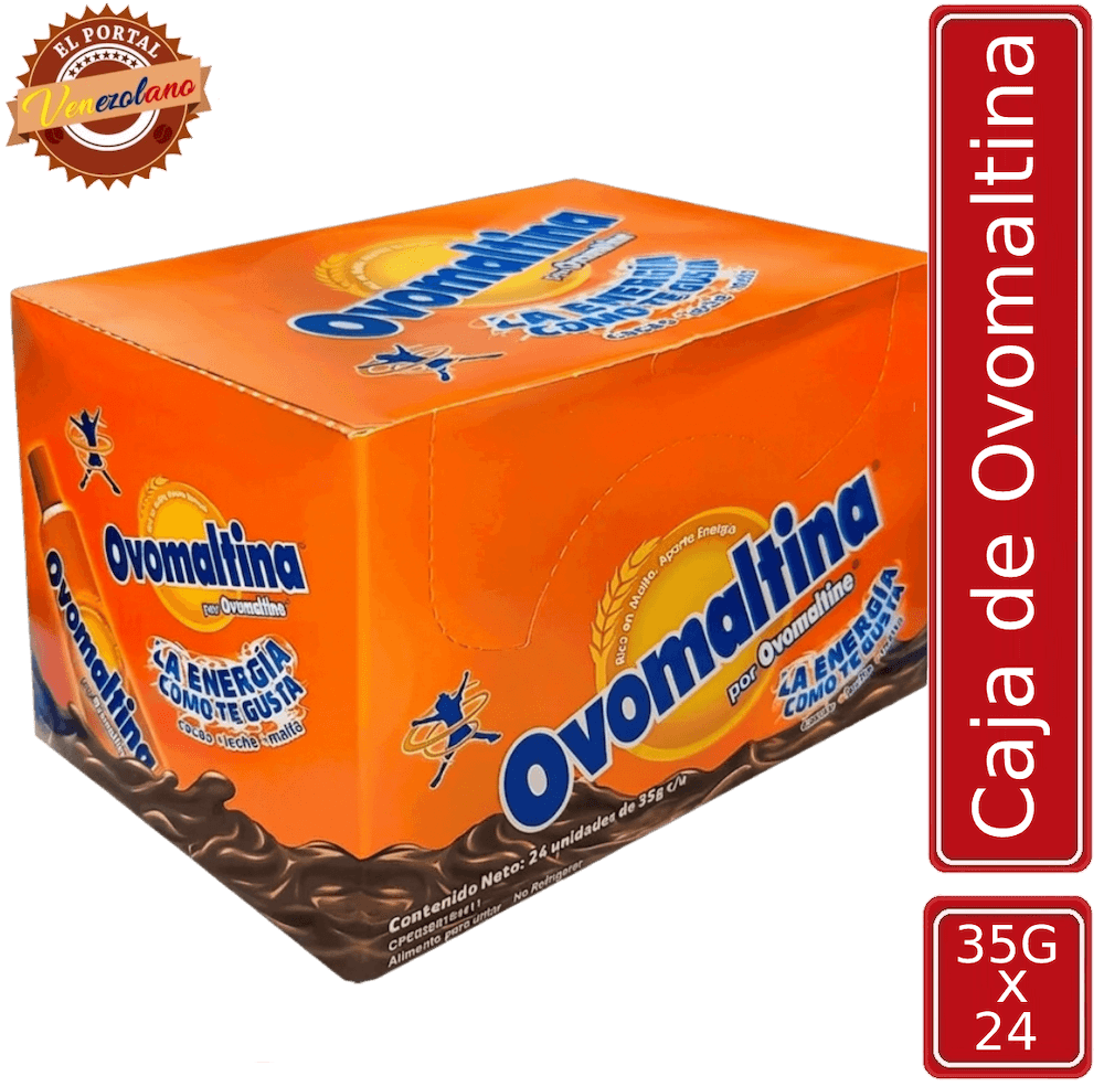 Pack de 24 Ovomaltina 35g venezolana, disponible en Colombia