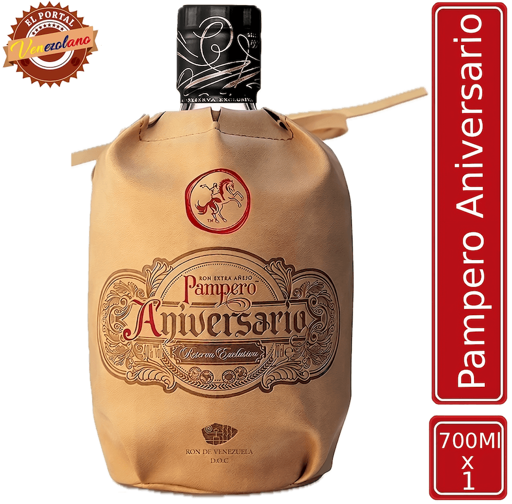 Ron Pampero Aniversario estuche de cuero venezolano, disponible en Colombia