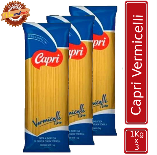 Pasta Larga  Vermicelli Capri 1Kg Venezuela x 3