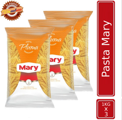 Pasta Corta Mary Pluma 1Kg Venezuela x 3