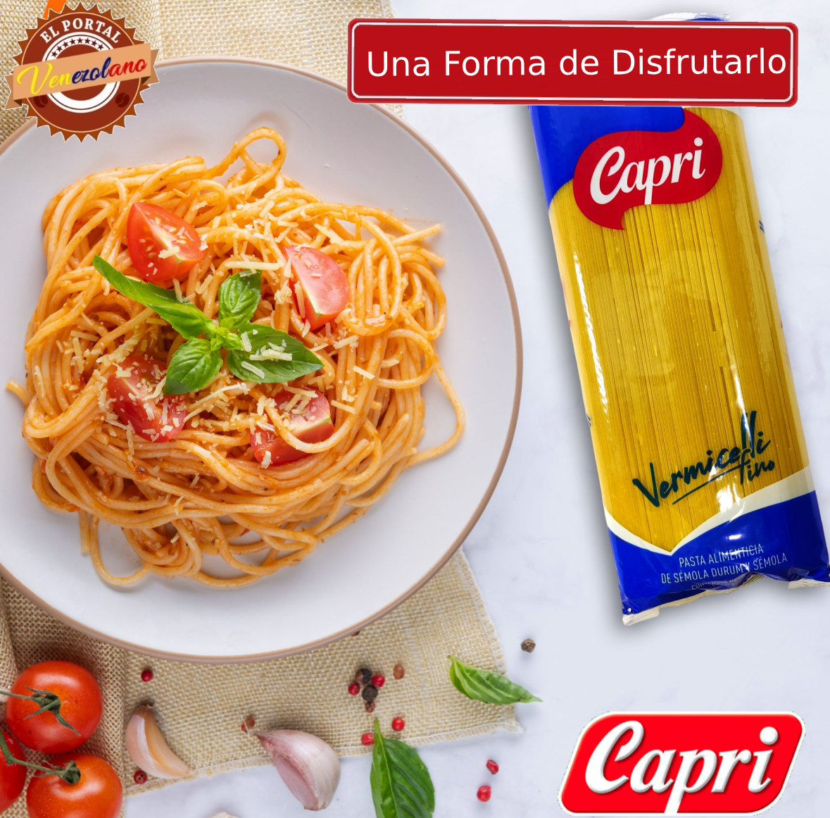 Pasta Larga  Vermicelli Capri 1Kg Venezuela