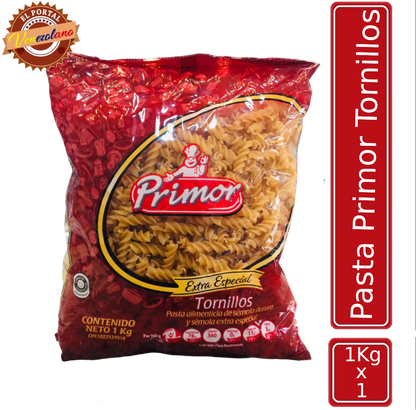 Pasta Corta Primor Tornillitos  1Kg Venezuela
