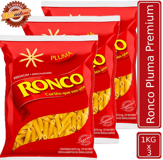 Pasta Corta Ronco Pluma Premium 1 Kg  Venezuela x 3 unidades