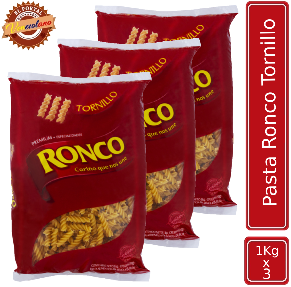Pasta Ronco Tornillo 1Kg  Venezuela X 3