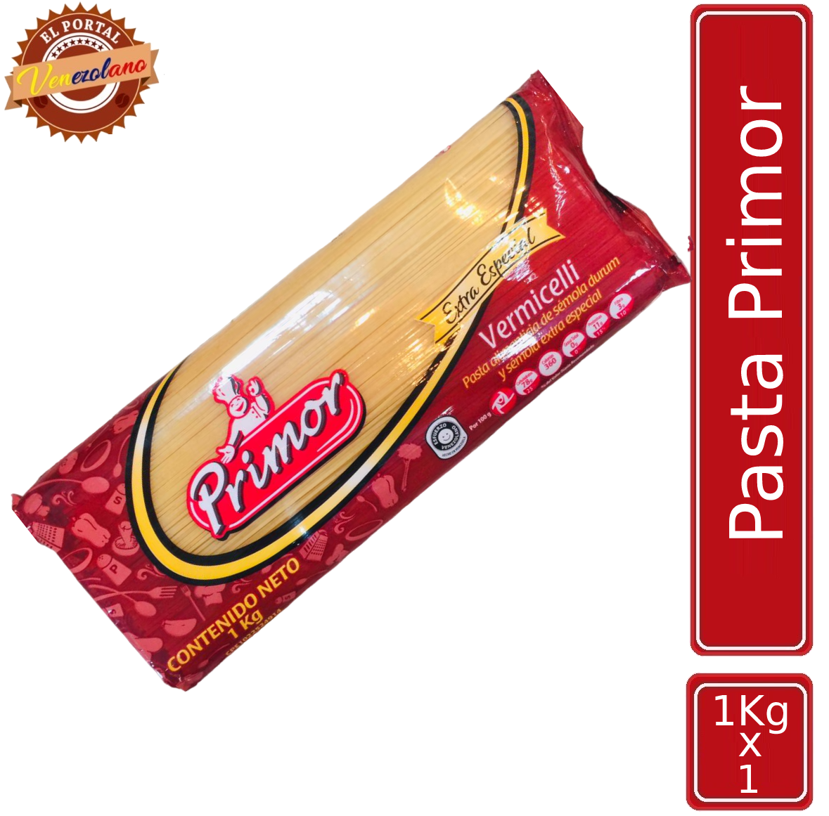 Pasta  Larga Primor Vermicelli 1Kg Venezuela