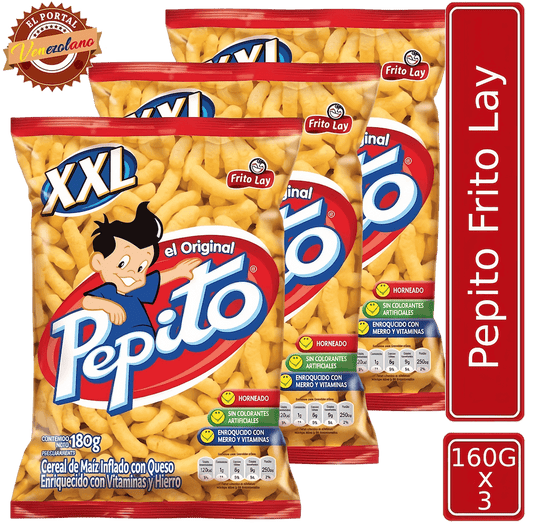 Pepito XXL 180 Gr Frito Lay  Venezuela x 3