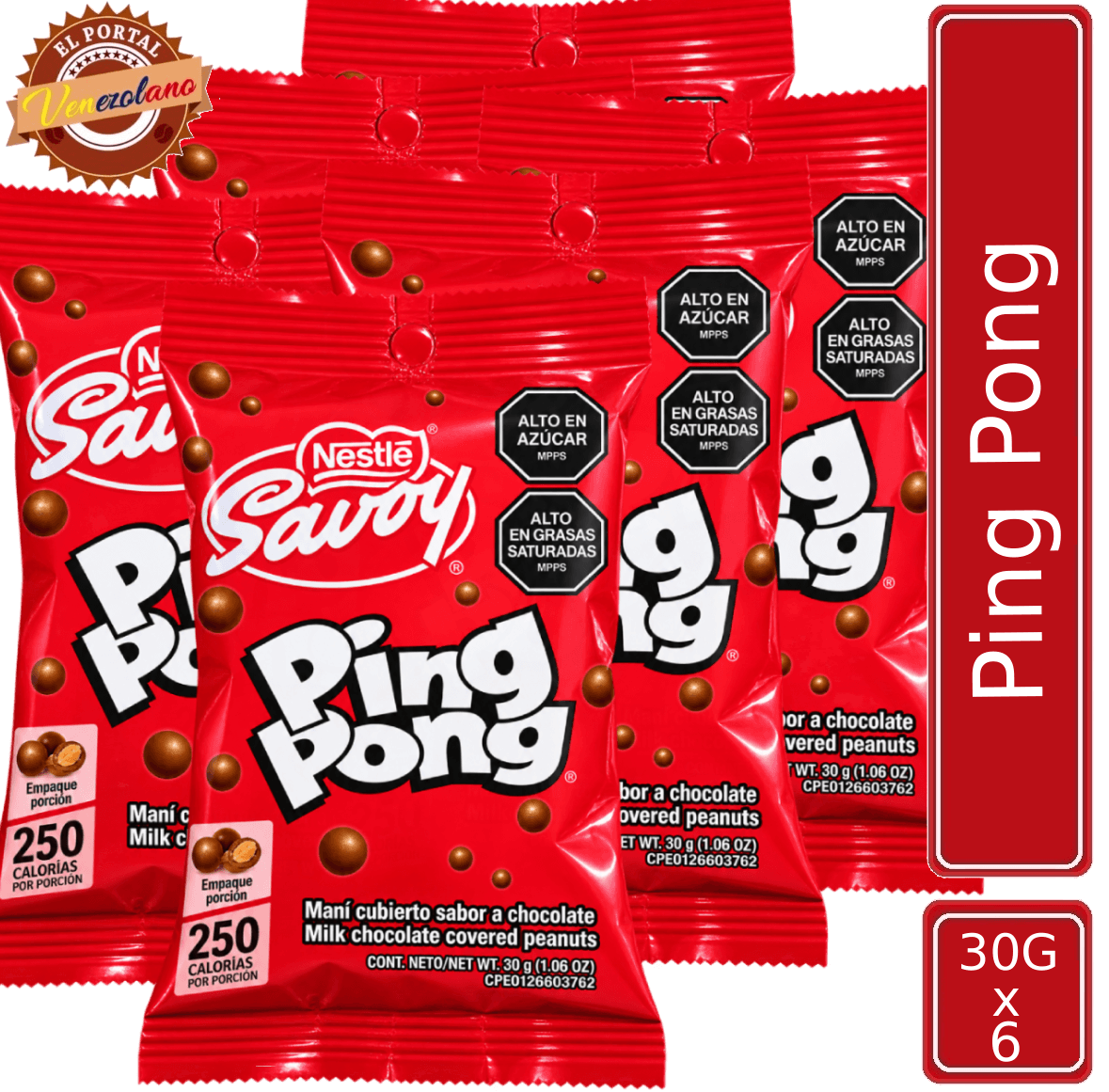 Chocolate Ping Pong | Chocolate Original Savoy Venezolano x 6 Unidades