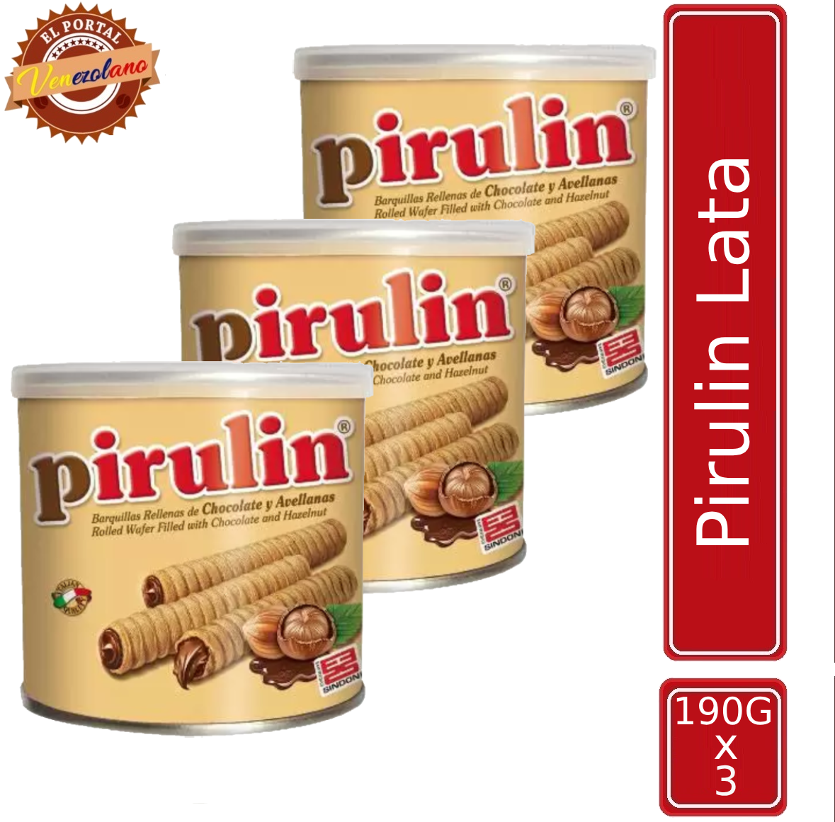 Pirulin  Lata 190G Sindoni Venezuela x 3