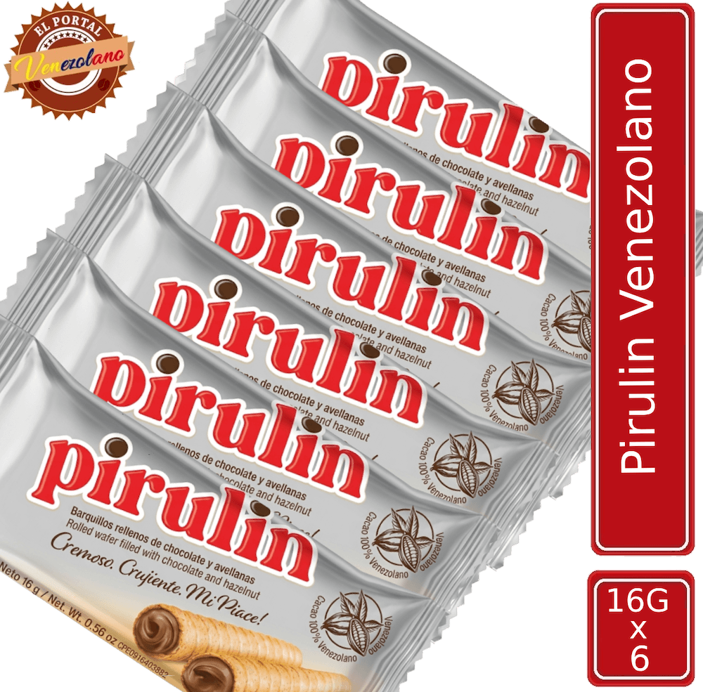 Pack de 6 Pirulín individual 16g Sindoni venezolano, disponible en Colombia