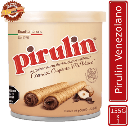 Pirulín en lata 155g venezolano, disponible en Colombia