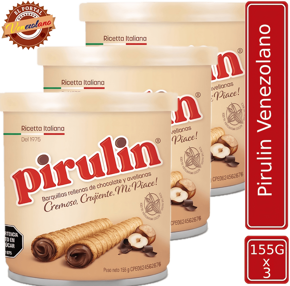Pack de 3 Pirulín en lata 155g venezolano, disponible en Colombia
