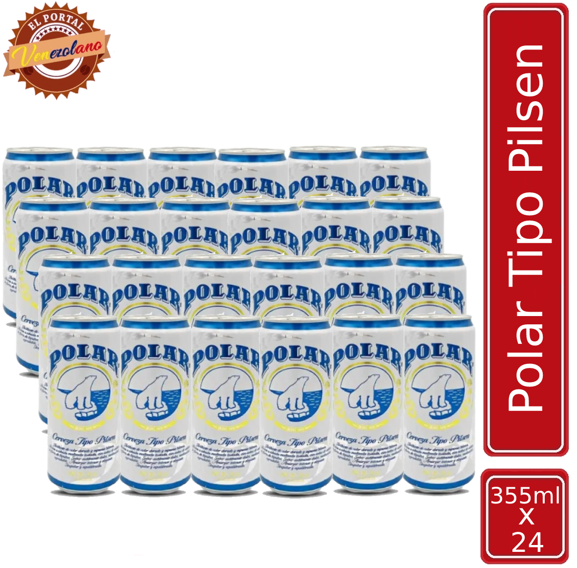 Cerveza Polar Lata 355 Ml Venezuela x 24