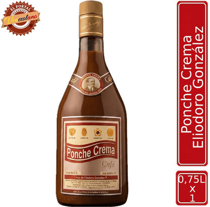Ponche crema Eliodoro González café venezolano, disponible en Colombia