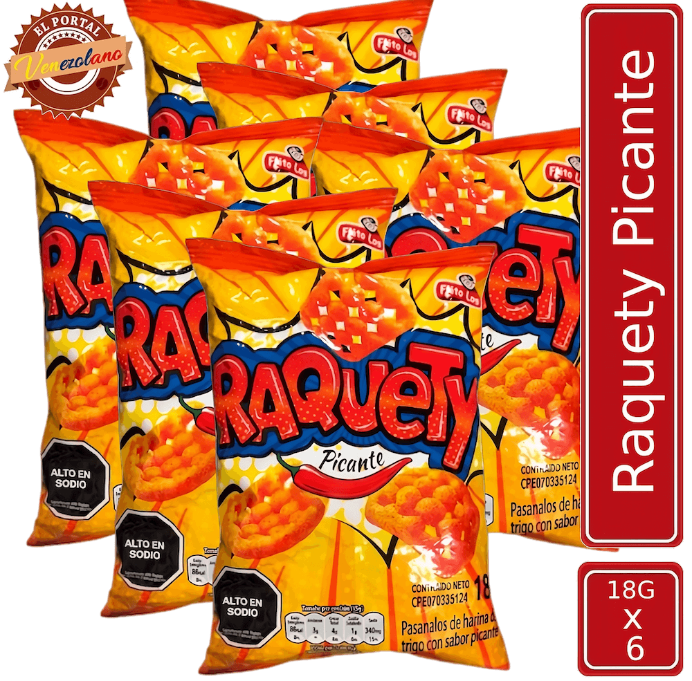 Pack de 6 Raquety picante Frito Lay venezolano, disponible en Colombia