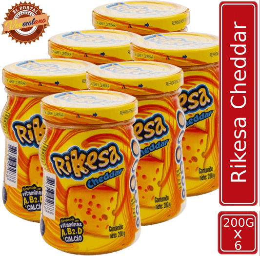Rikesa Queso Fundido Cheddar 200g Venezuela X 6 Unidades