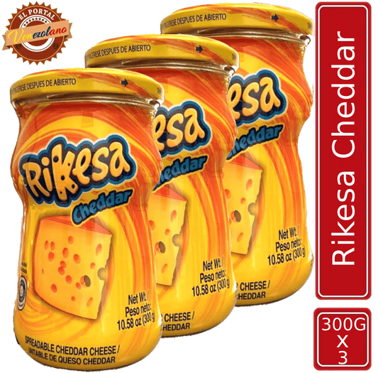Rikesa Queso Fundido Cheddar 300g Venezuela X 3 Unidades