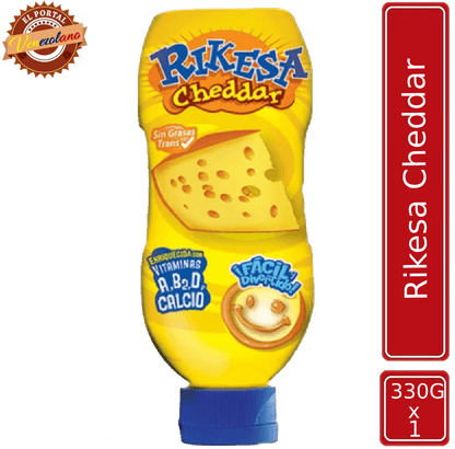 Rikesa Queso Fundido Cheddar Untable 330g Frasco Plástico