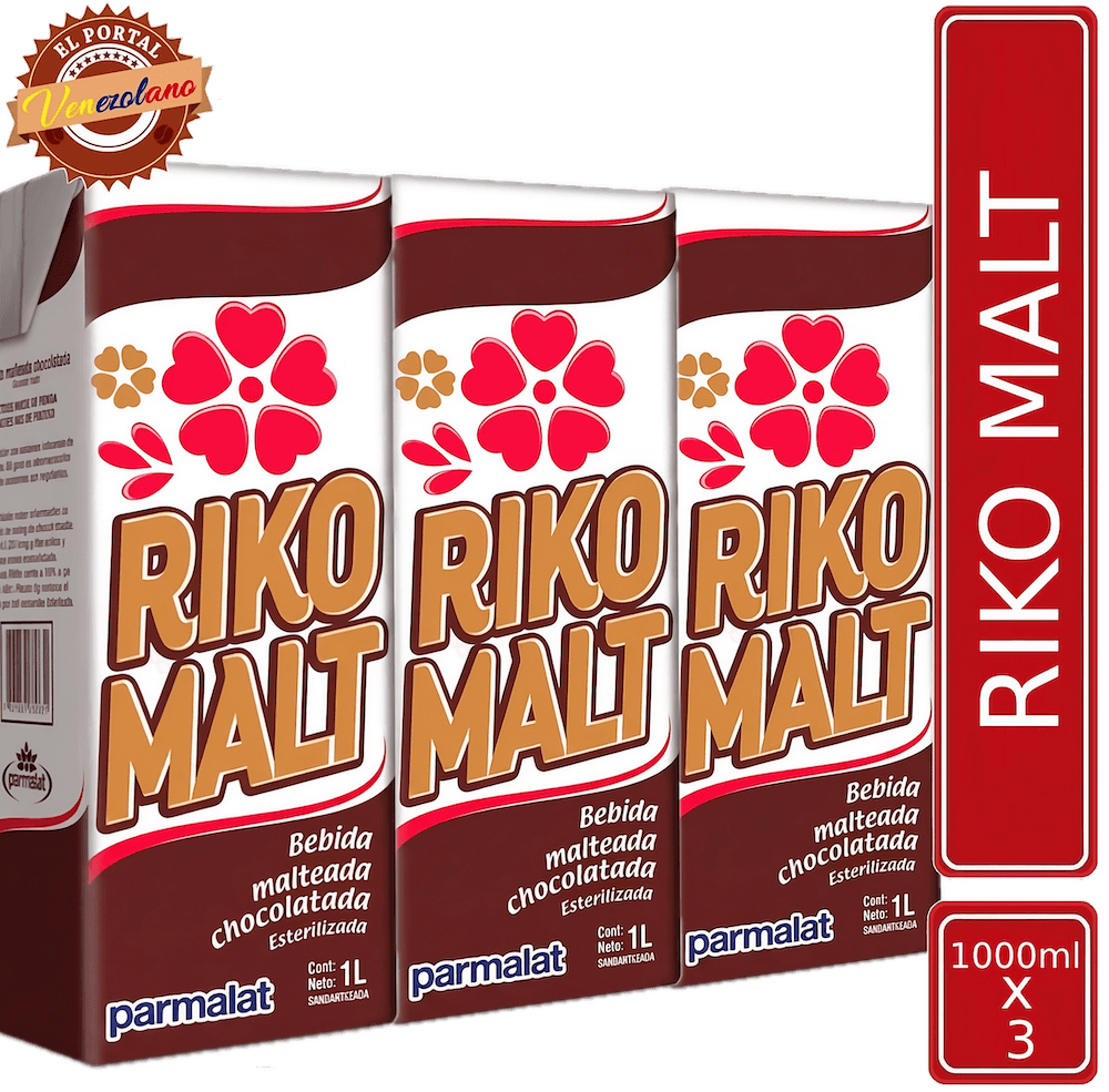 Pack de 3 Riko Malt 1 litro venezolano, disponible en Colombia
