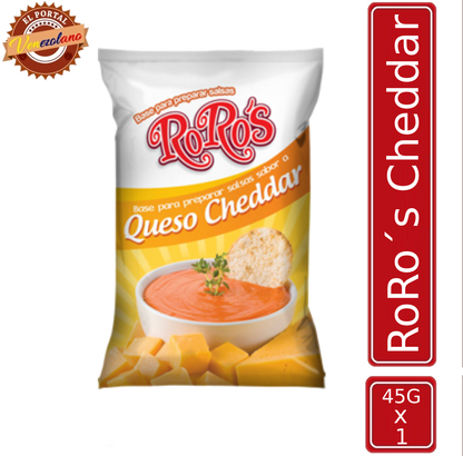 Base para salsas RoRo's cheddar 45g venezolana, disponible en Colombia