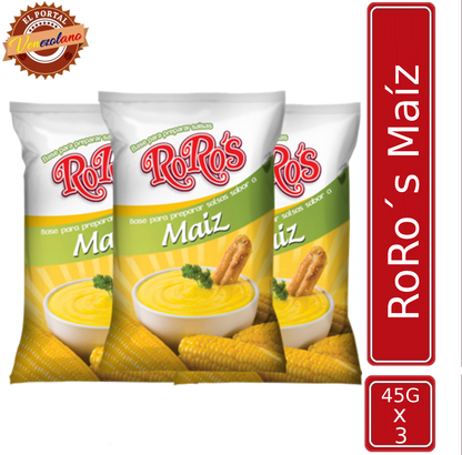 Base para Preparar Salsas RoRo´s Maíz 45G Venezuela x 3