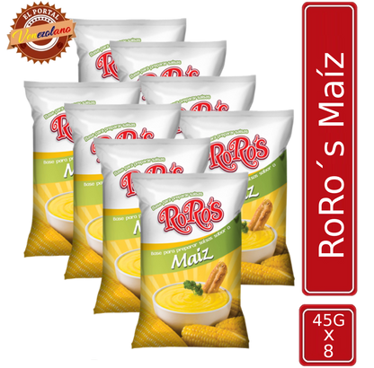 Base para Preparar Salsas RoRo´s Maíz 45G Venezuela x 8