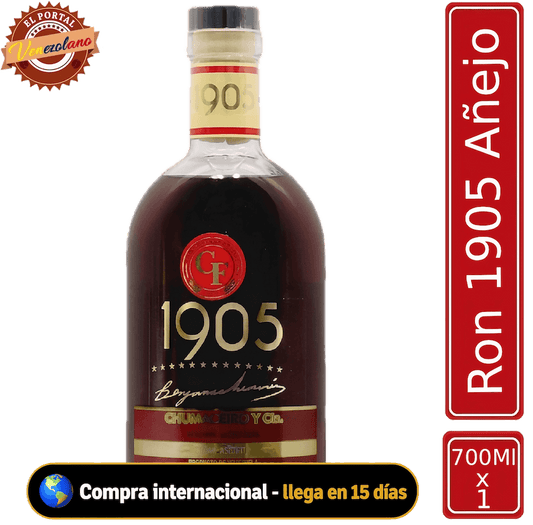 Ron añejo 1905 venezolano, disponible en Colombia