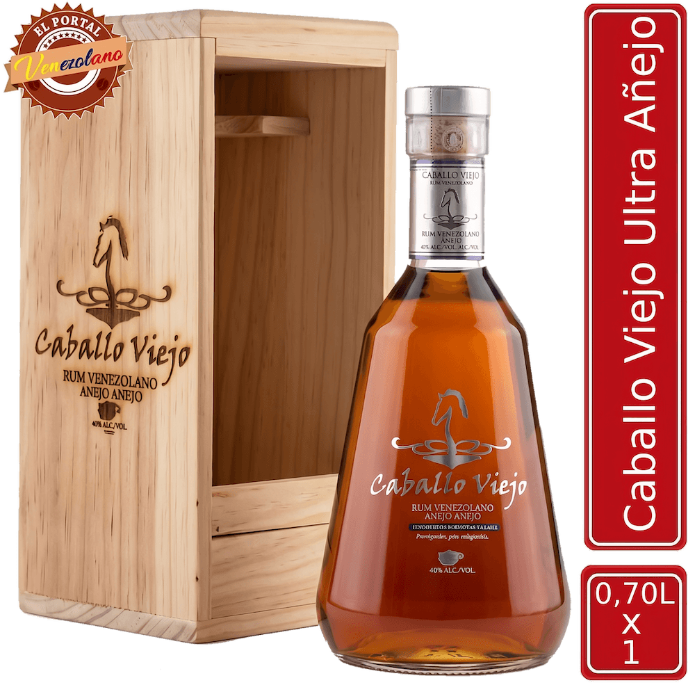 Ron Caballo Viejo ultra añejo venezolano, disponible en Colombia