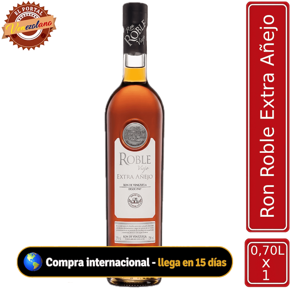 Ron Roble Extra Añejo venezolano, disponible en Colombia