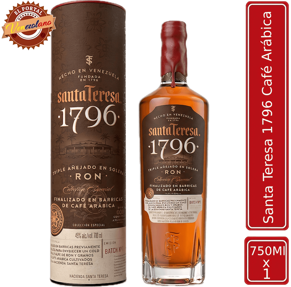 Ron Santa Teresa 1796 Café Arábica venezolano, disponible en Colombia