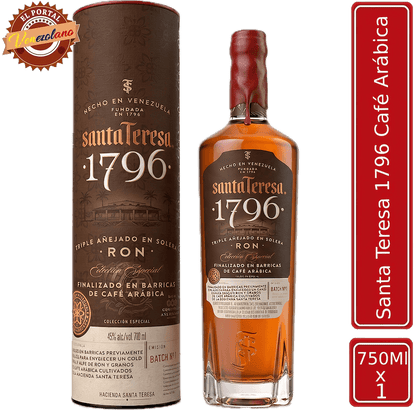 Ron Santa Teresa 1796 Café Arábica venezolano, disponible en Colombia