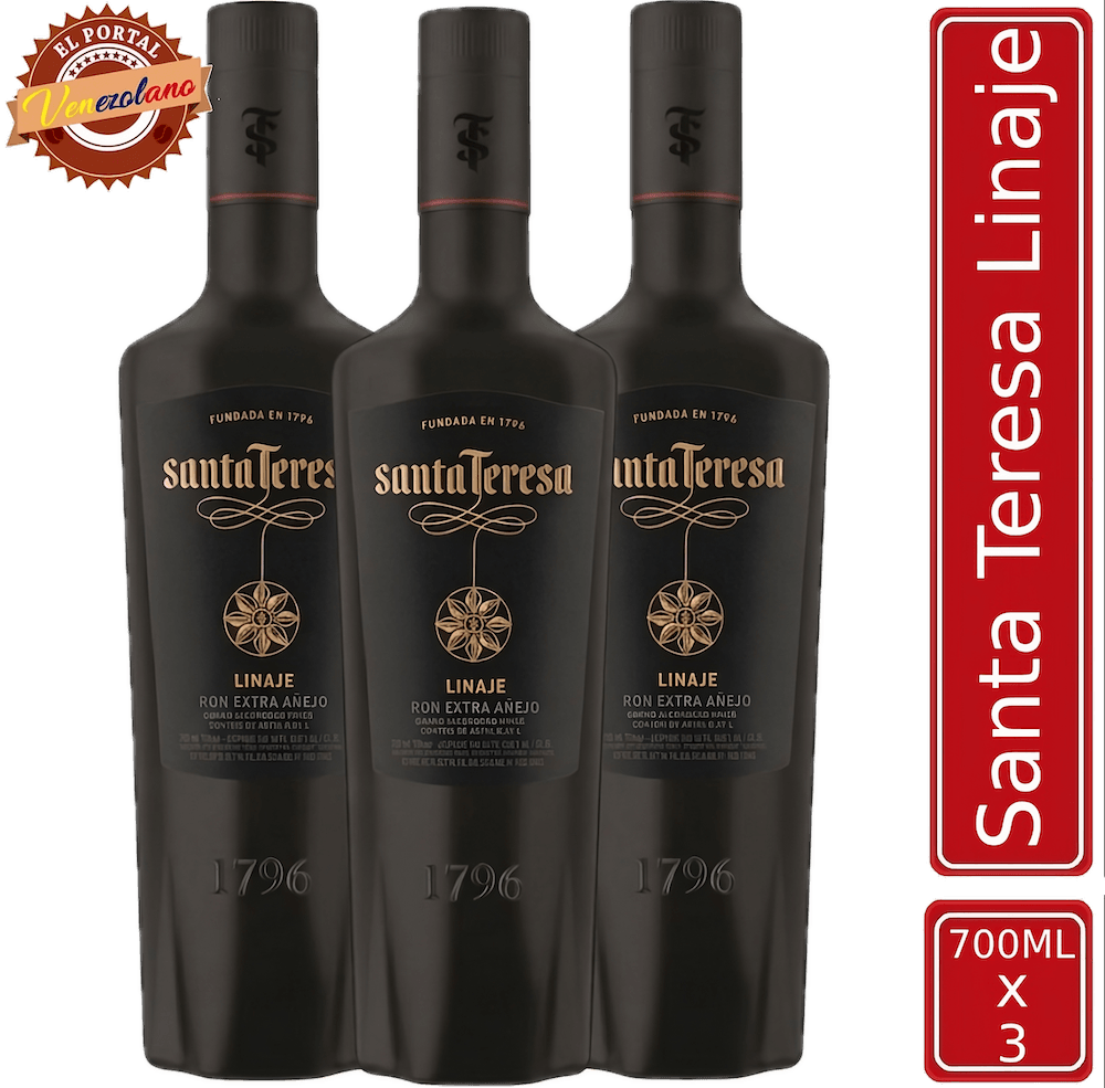 Pack de 3 ron Santa Teresa Linaje venezolano, disponible en Colombia
