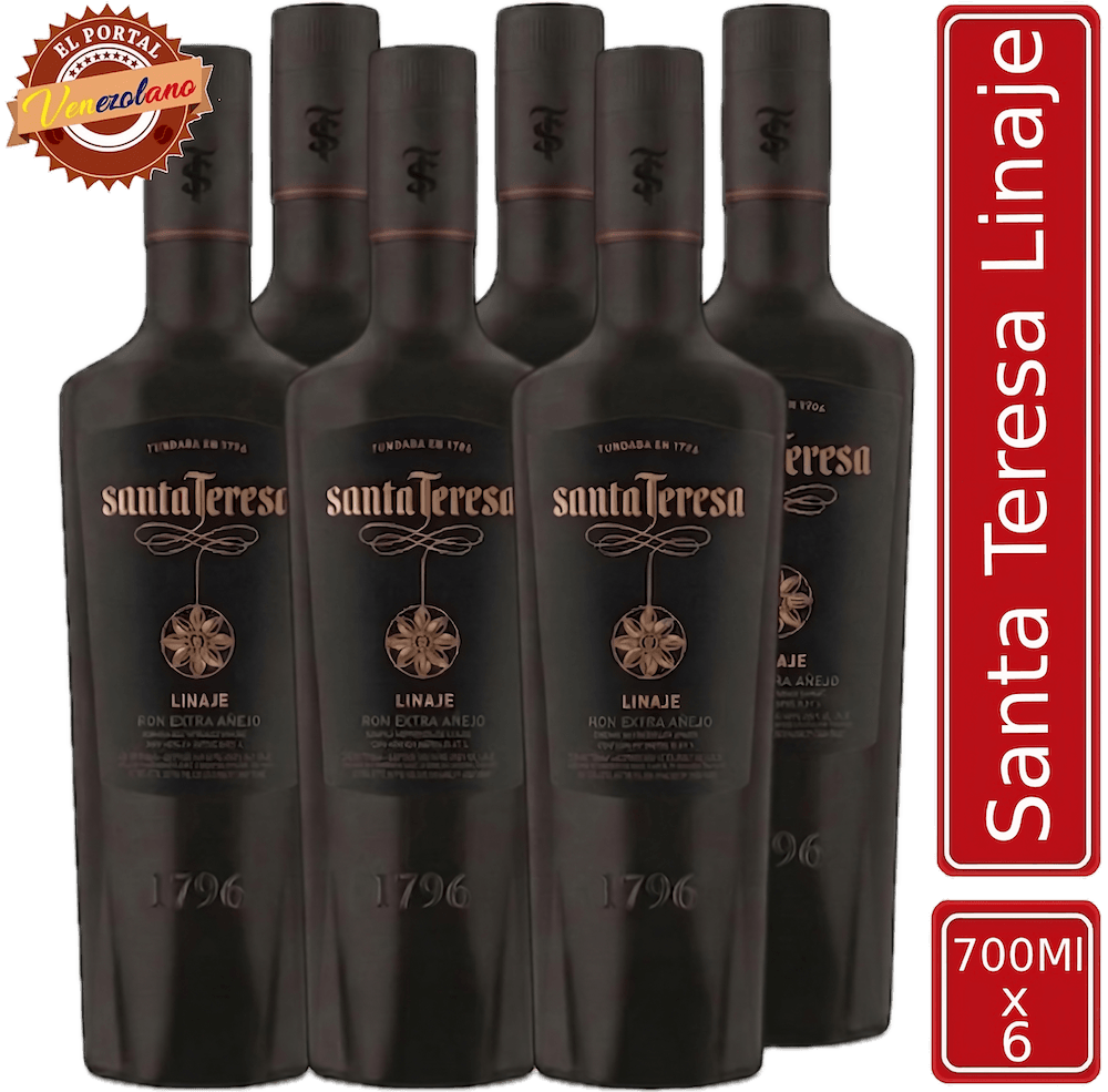 Pack de 6 ron Santa Teresa Linaje venezolano, disponible en Colombia