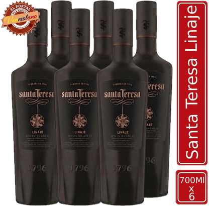 Pack de 6 ron Santa Teresa Linaje venezolano, disponible en Colombia